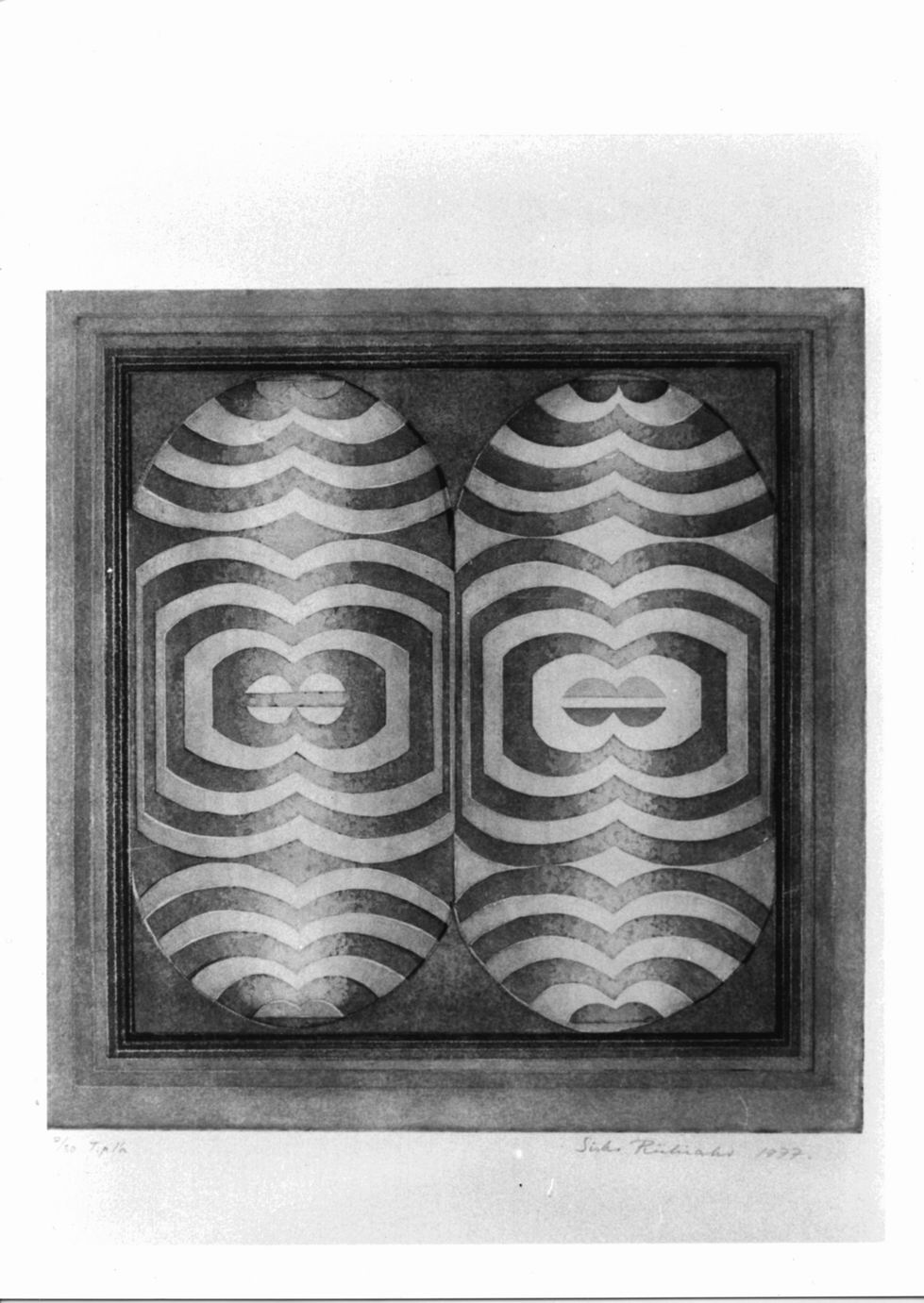 composizione astratta (stampa a colori) di Riihiaho Sisko (sec. XX)