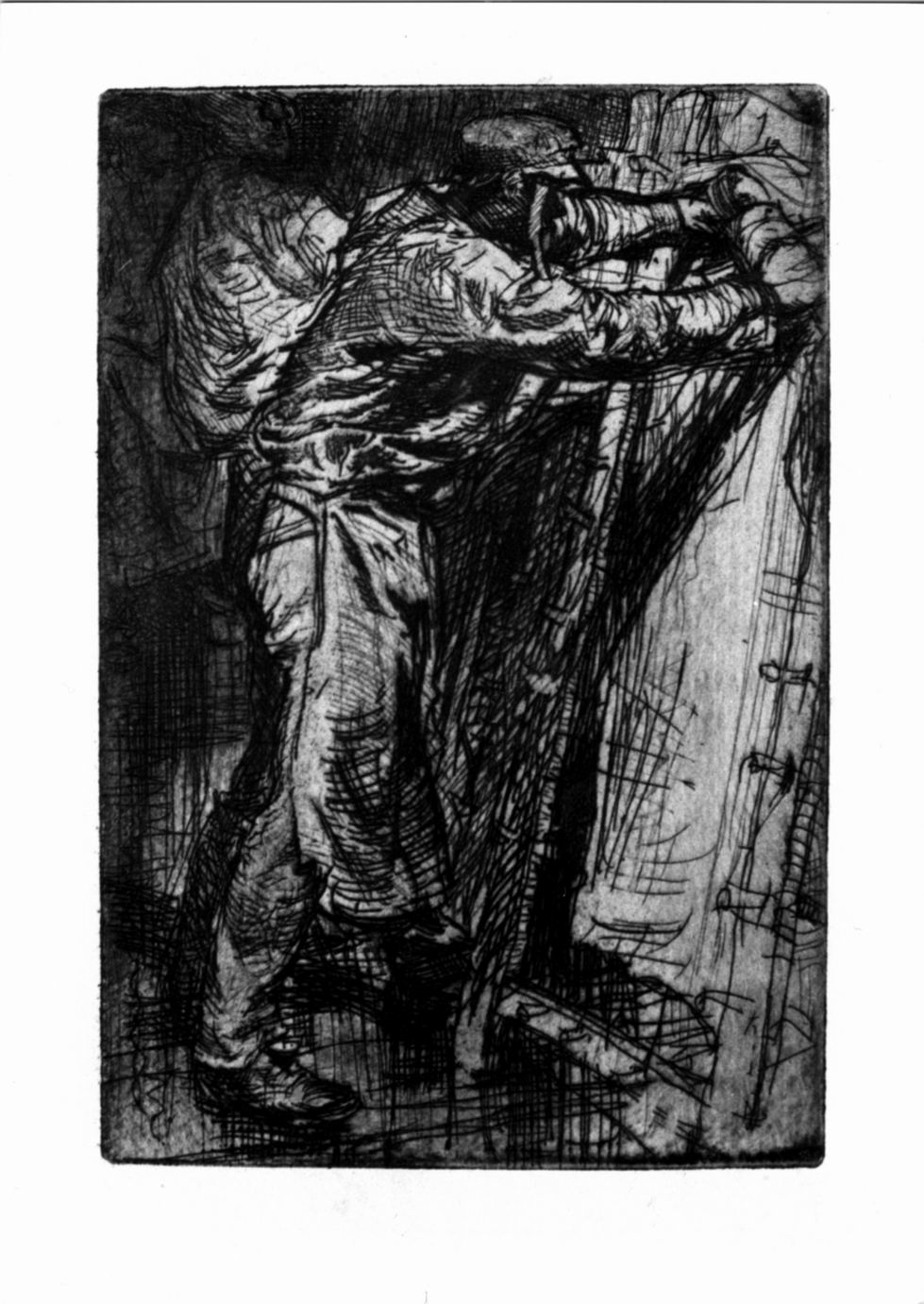 Tanner, Figura maschile (stampa) di Brangwyn Frank (sec. XX)