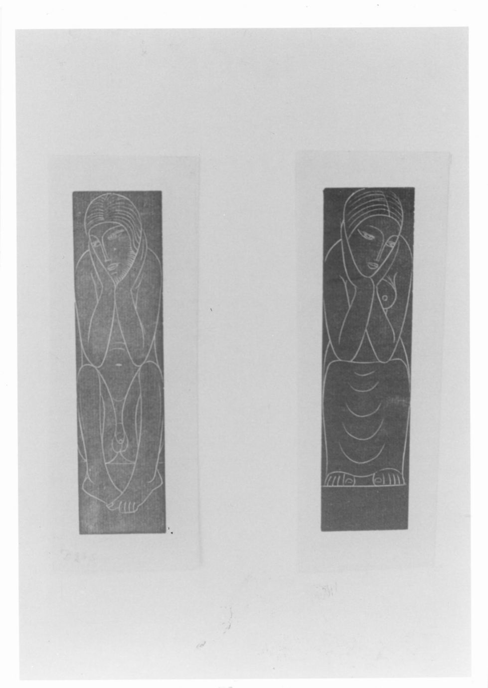 Adam, Figura maschile seduta (stampa) di Gill Eric (sec. XX)