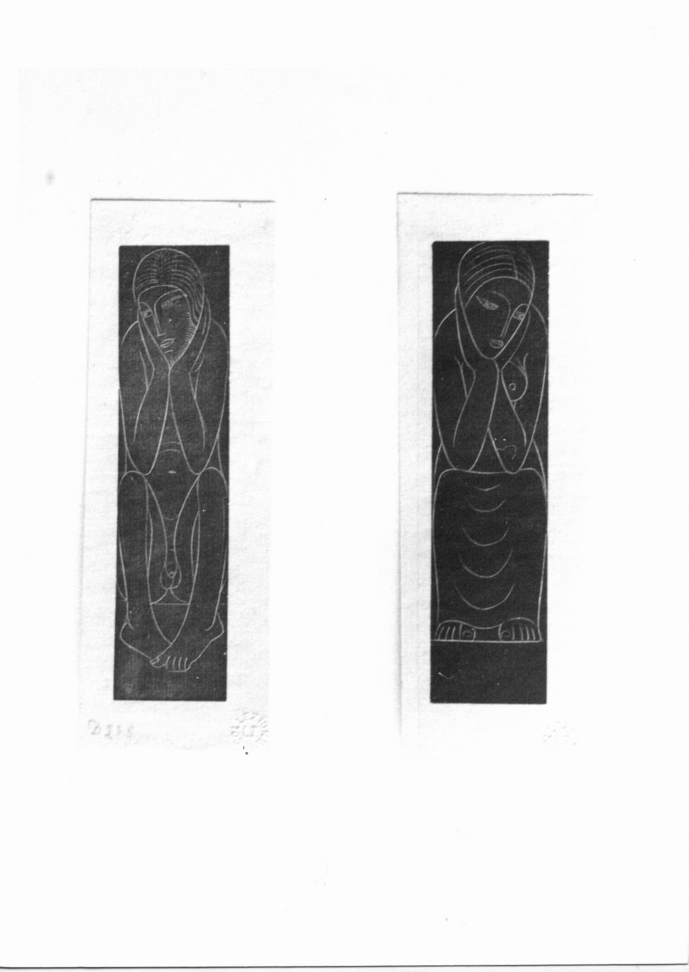 Eve, Figura femminile seduta (stampa) di Gill Eric (sec. XX)