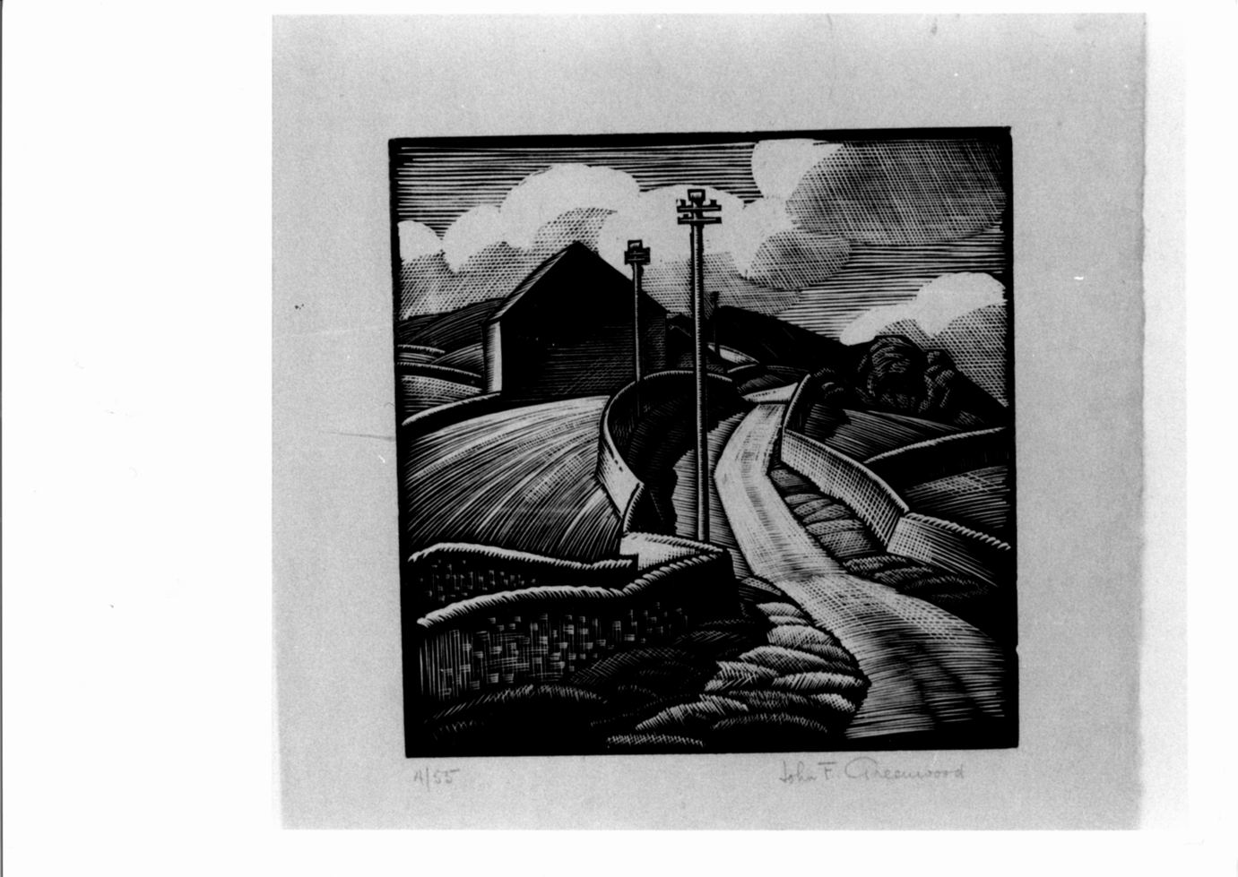 Paesaggio campestre (stampa) di Greenwood John F (sec. XX)