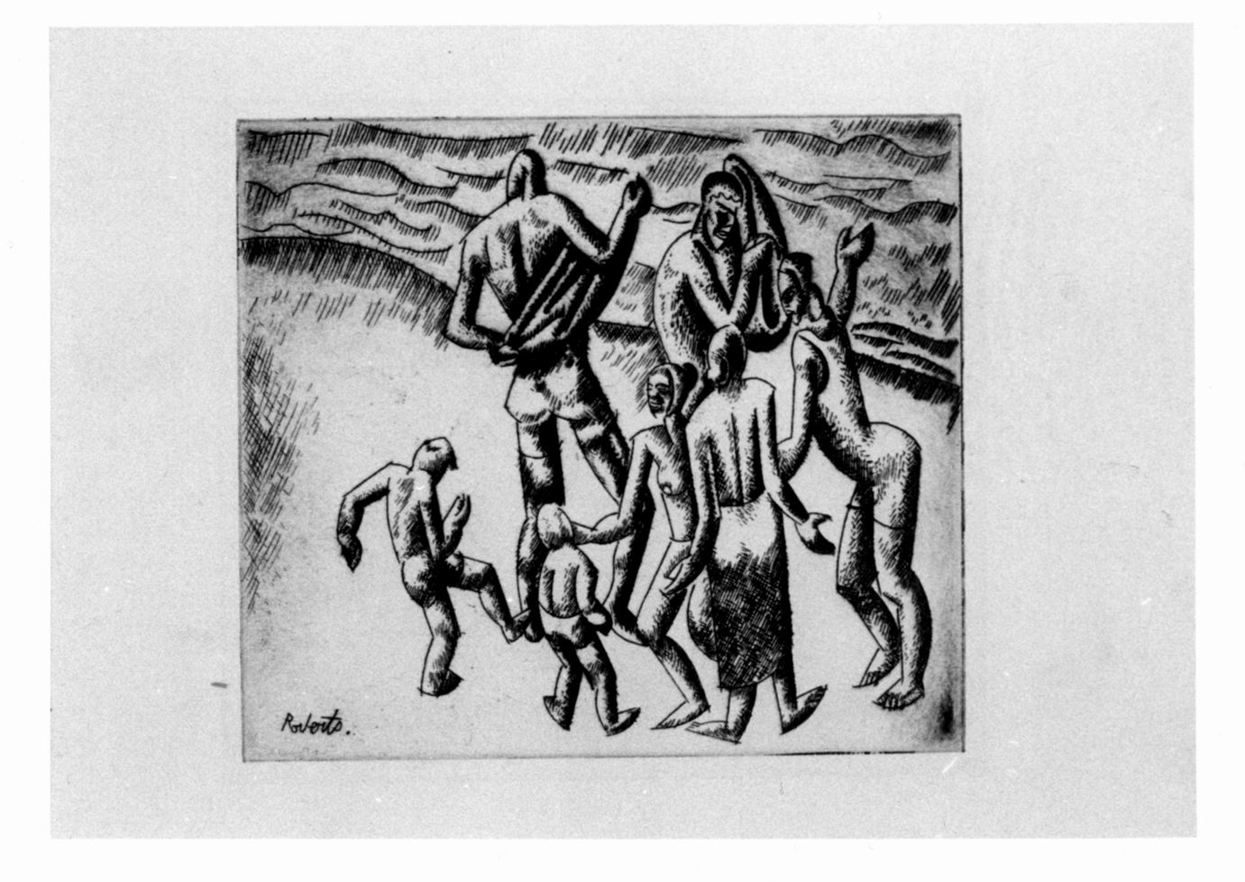 The bathers, Figure sulla spiaggia (stampa) di Roberts William (sec. XX)