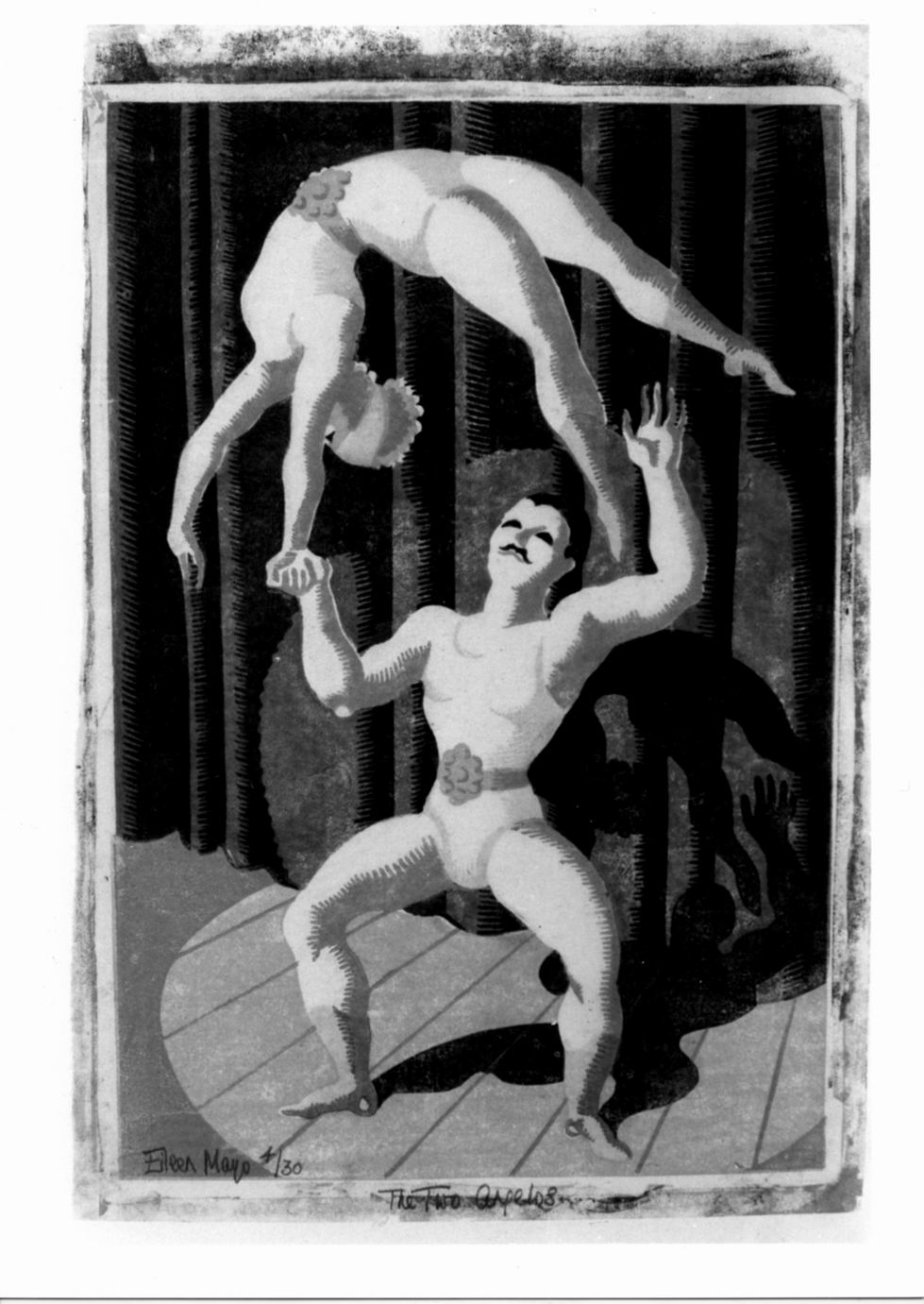 Coppia di acrobati (stampa a colori) di Mayo Eileen (sec. XX)