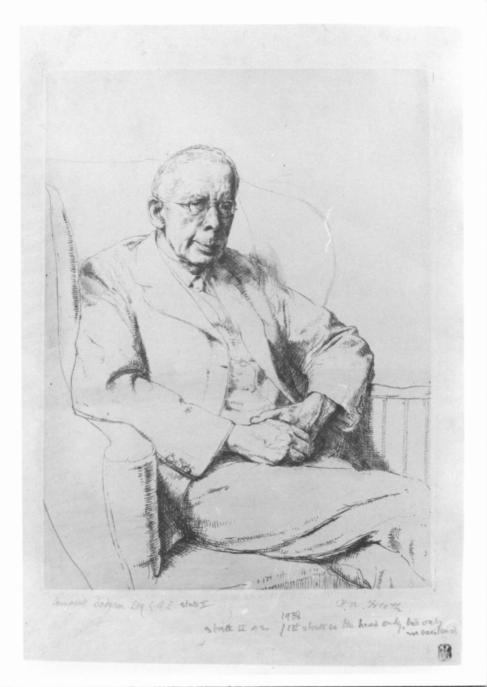 ritratto d'uomo (timbro a secco) di Freeth H. Andrew (sec. XX)