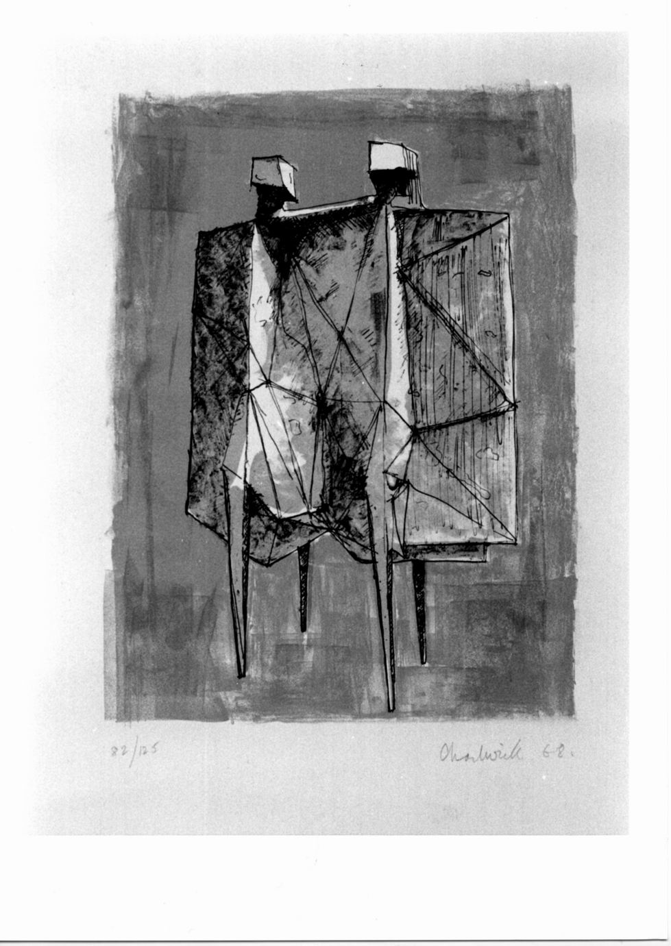 Golden wedding, Coppia di figure (stampa a colori) di Chadwick Lynn (sec. XX)