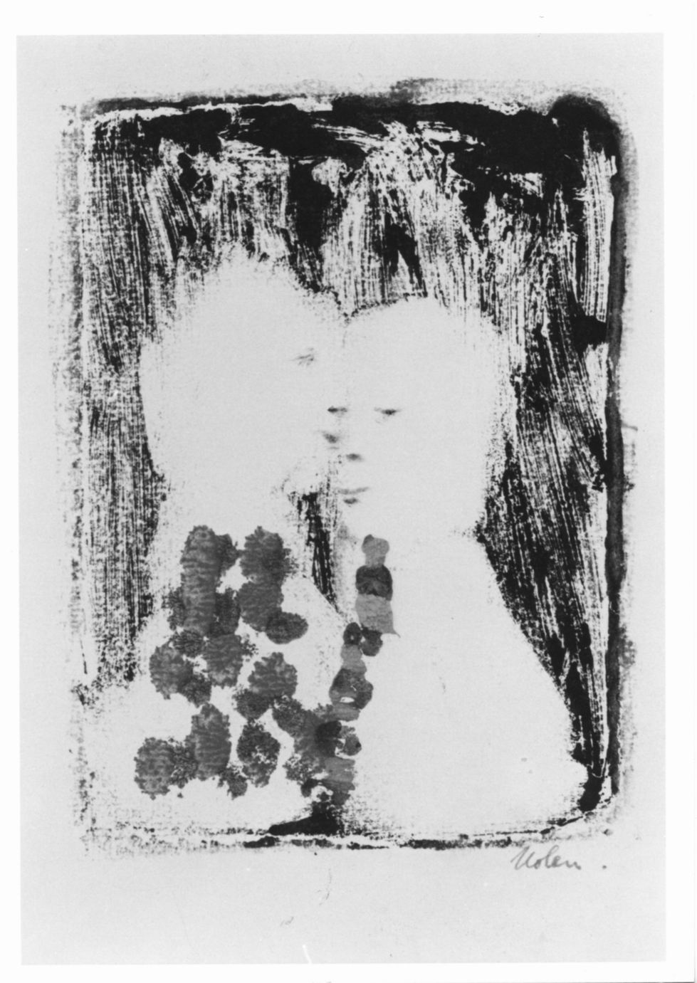 Coppia con volti accostati (stampa a colori) di Nolan Stanley (sec. XX)