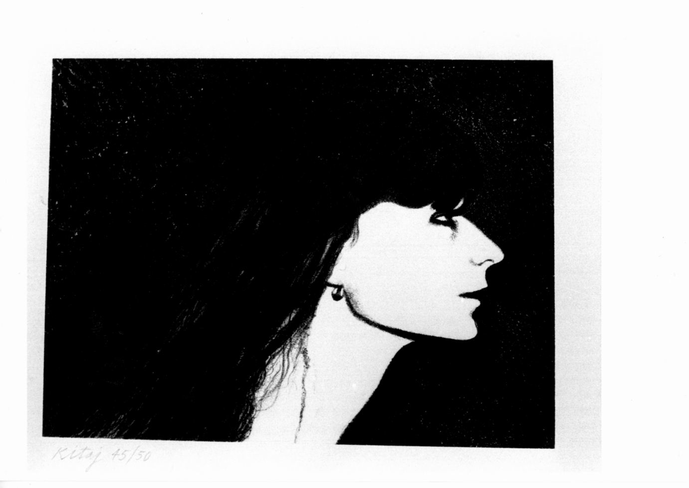 The actress, Profilo femminile (stampa a colori) di Kitaj Ronald B (sec. XX)