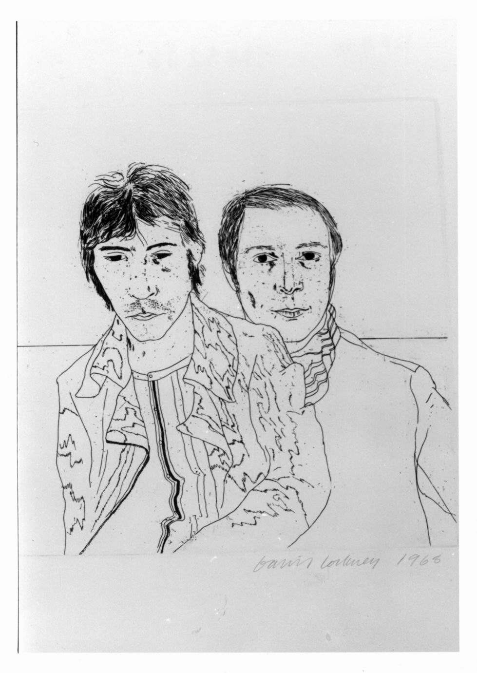 Ossi and mo, Coppia di figure (stampa) di Hockney David (sec. XX)