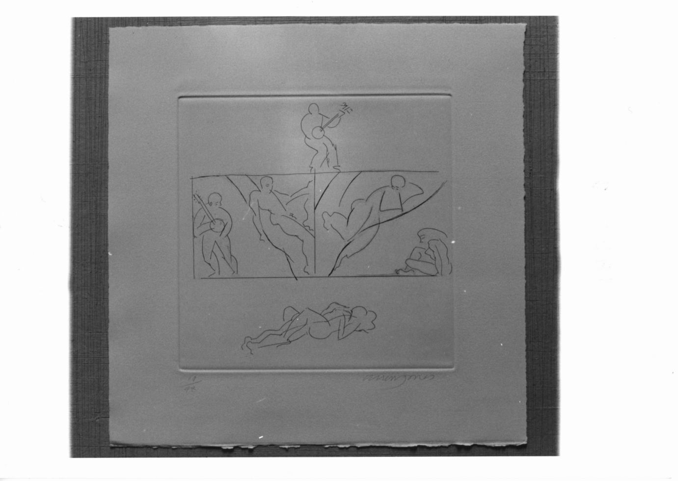 Grenada, Composizione con figure (stampa) di Jones Allen (sec. XX)