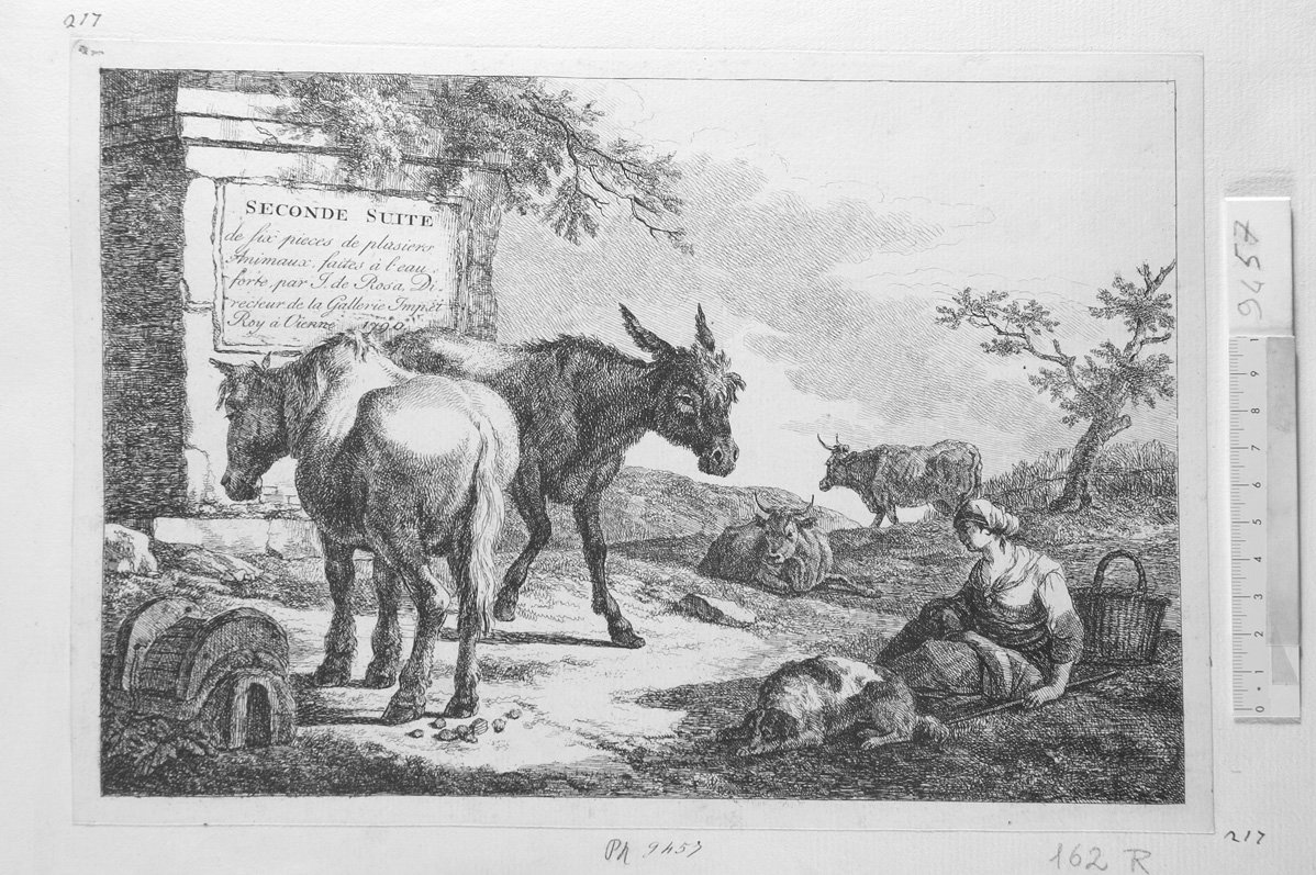 Animali diversi: seconda serie, frontespizio (stampa) di Roos Joseph (sec. XVII)