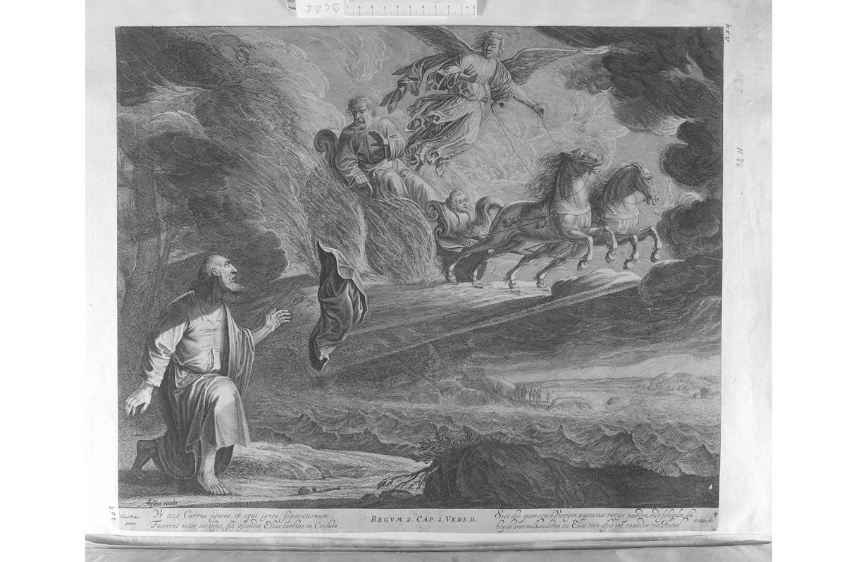 Elia rapito al cielo (stampa) di Nolpe Pieter (sec. XVII)