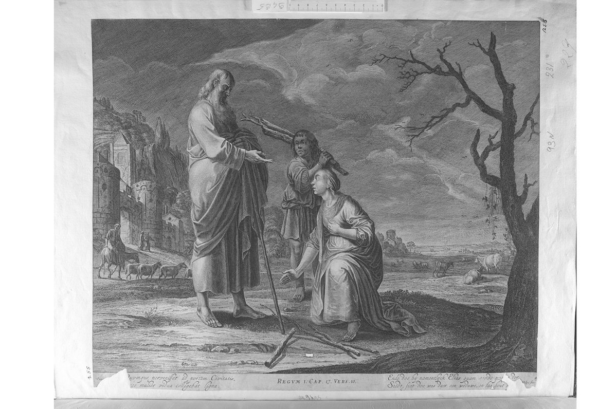 Elia e la vedova (stampa) di Nolpe Pieter (sec. XVII)