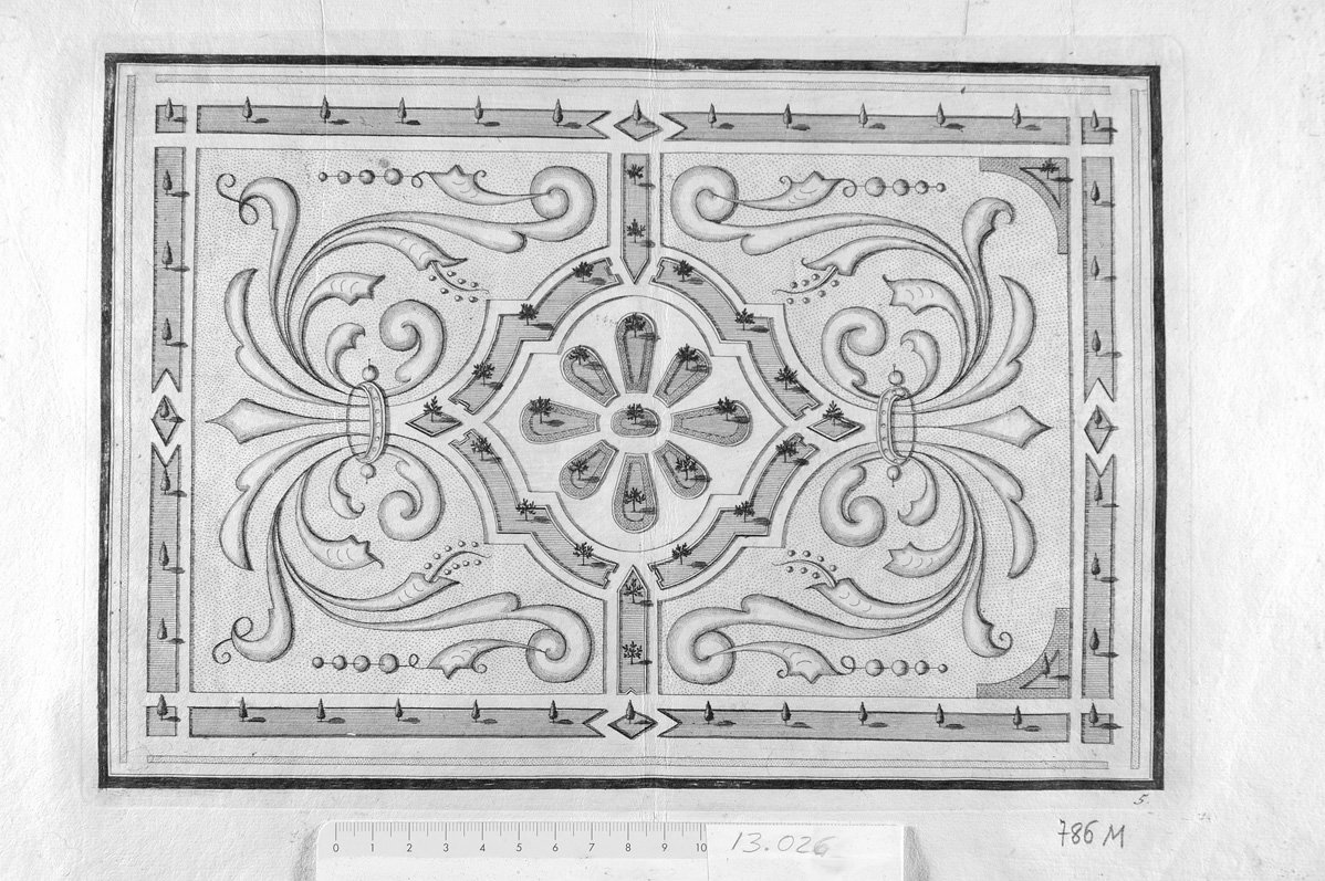5. Ornato a guisa di aiuole (stampa) di Muller Jacob (sec. XVII)