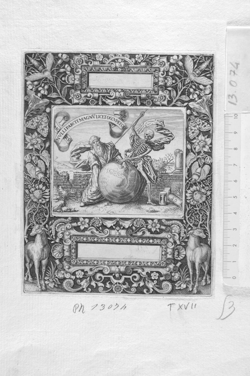 vecchio e la morte (stampa) - ambito tedesco (sec. XVII)