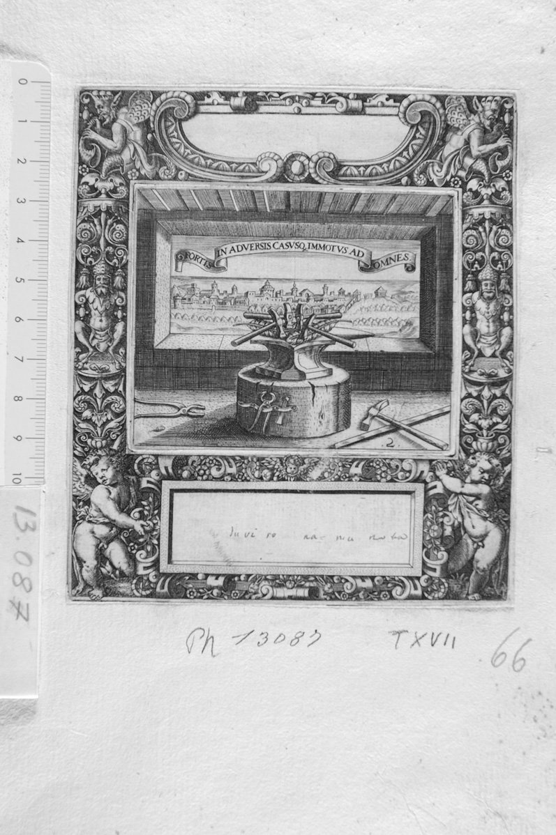 incudine con molti martelli (stampa) - ambito tedesco (sec. XVII)