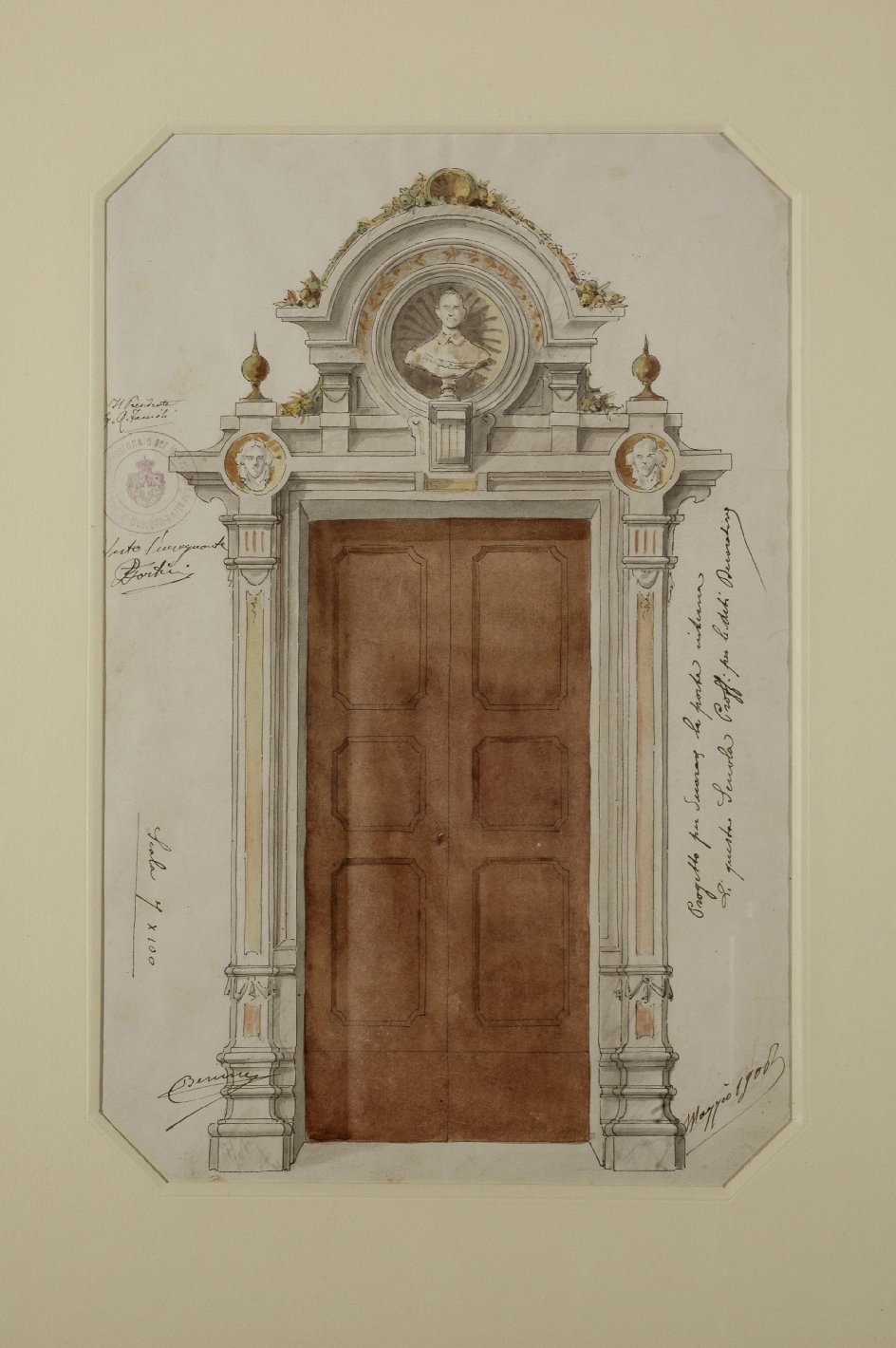 motivi decorativi architettonici (disegno) di Benini (sec. XX)