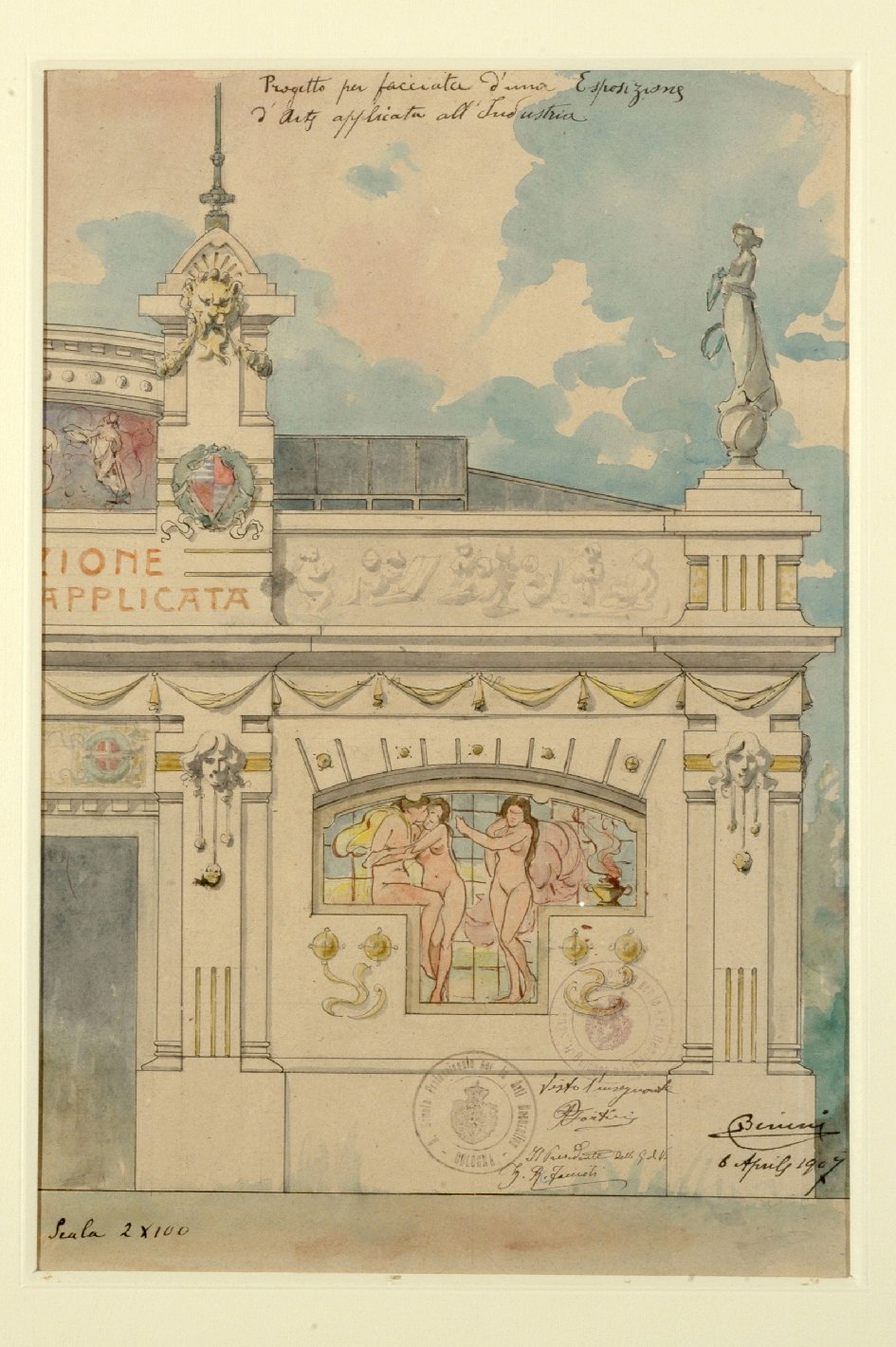 motivi decorativi architettonici (disegno) di Benini (sec. XX)