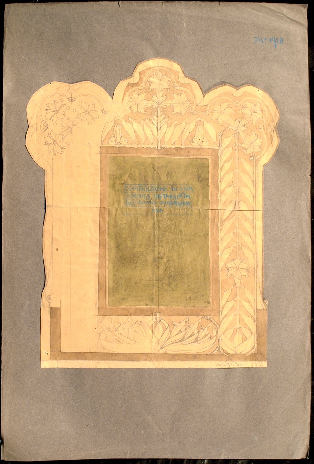 motivi decorativi floreali (disegno) di Alberghini (sec. XX)