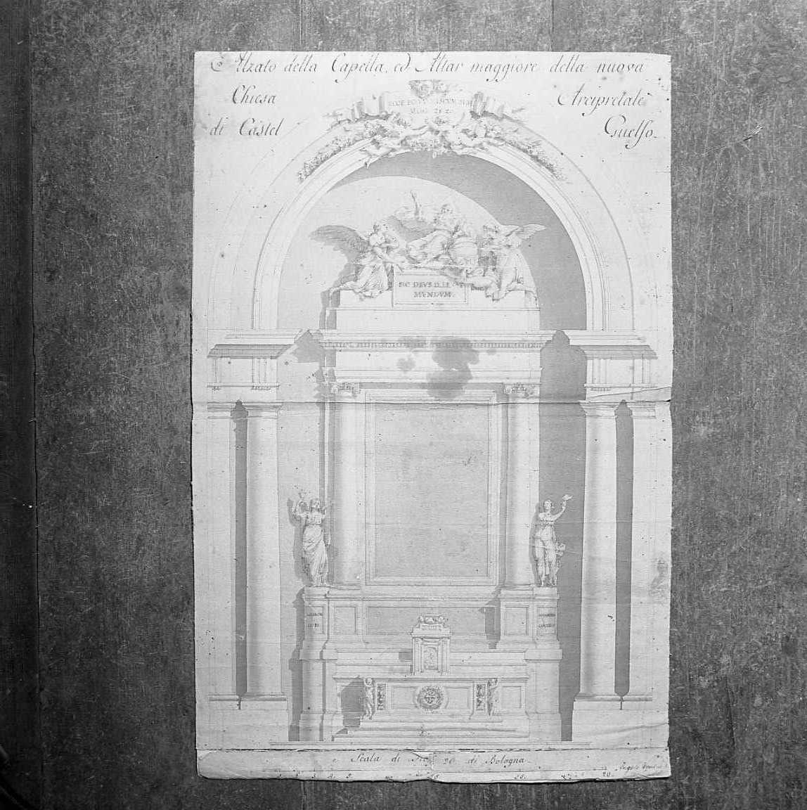 progetto di rifacimento della Chiesa (disegno) di Venturoli Angelo (seconda metà sec. XVIII)