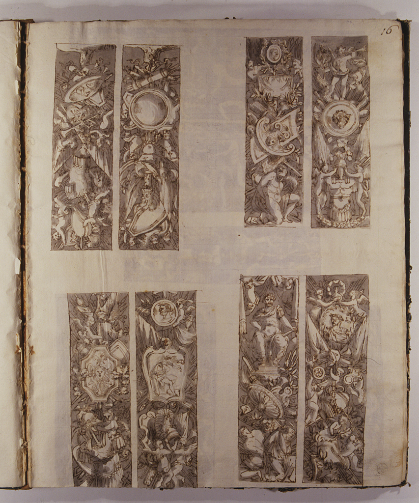 studi per fregi decorativi con trionfi (disegno) di Basoli Antonio (sec. XIX)
