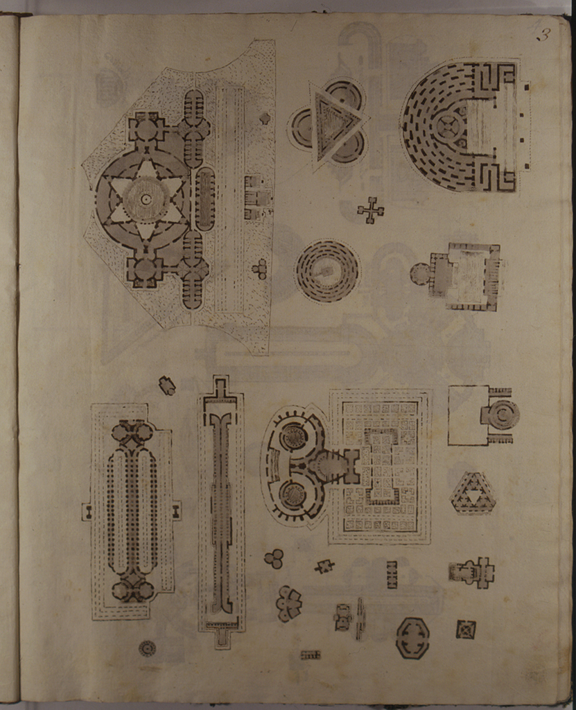 piante di edifici della Roma antica (disegno) di Basoli Antonio (sec. XIX)