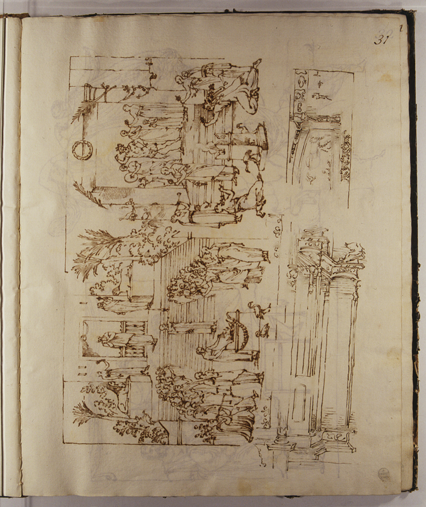 Cerimonia isiaca (disegno) di Basoli Antonio (sec. XIX)