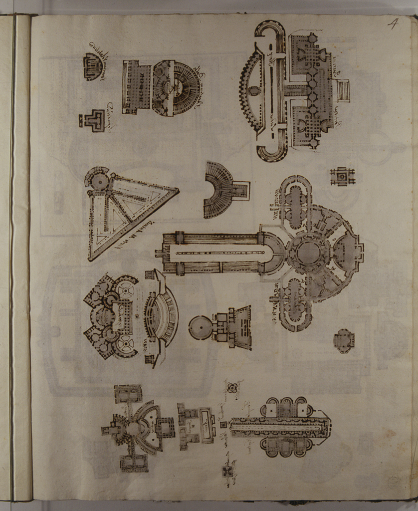 piante di edifici della Roma antica (disegno) di Basoli Antonio (sec. XIX)