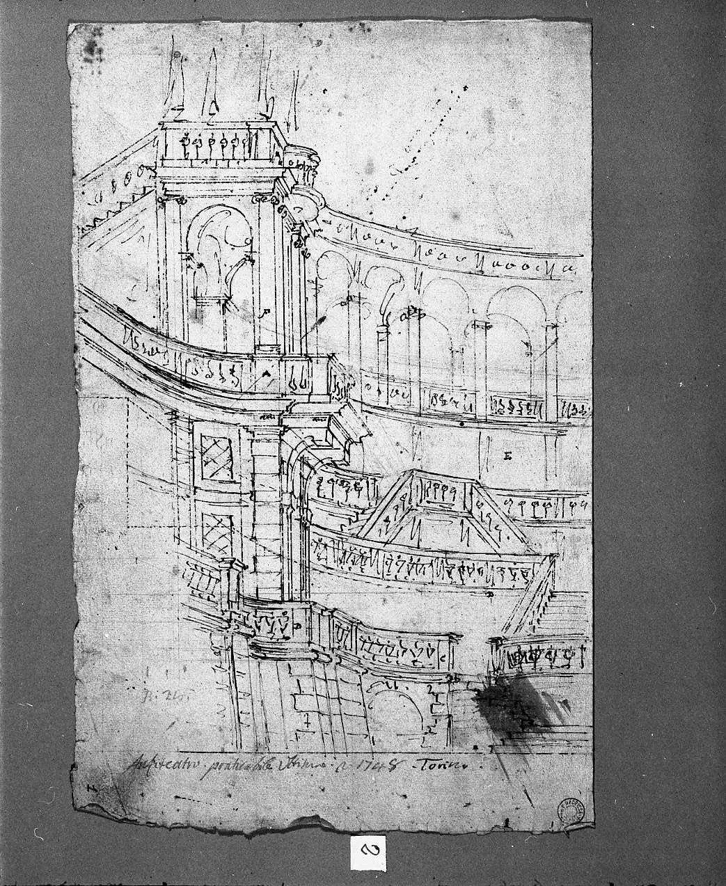 anfiteatro (disegno) di Galliari Fabrizio (attribuito) (sec. XVIII)
