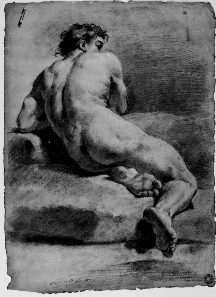 Nudo maschile (disegno) di Benfenati Michele (sec. XIX)
