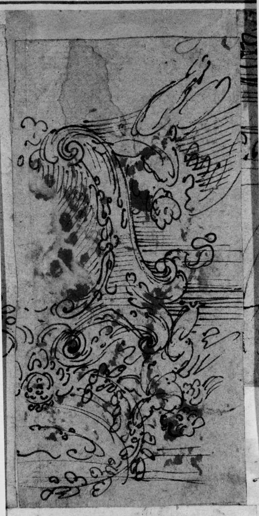 angeli con stemma (disegno) di Mitelli Agostino (attribuito) (sec. XVII)