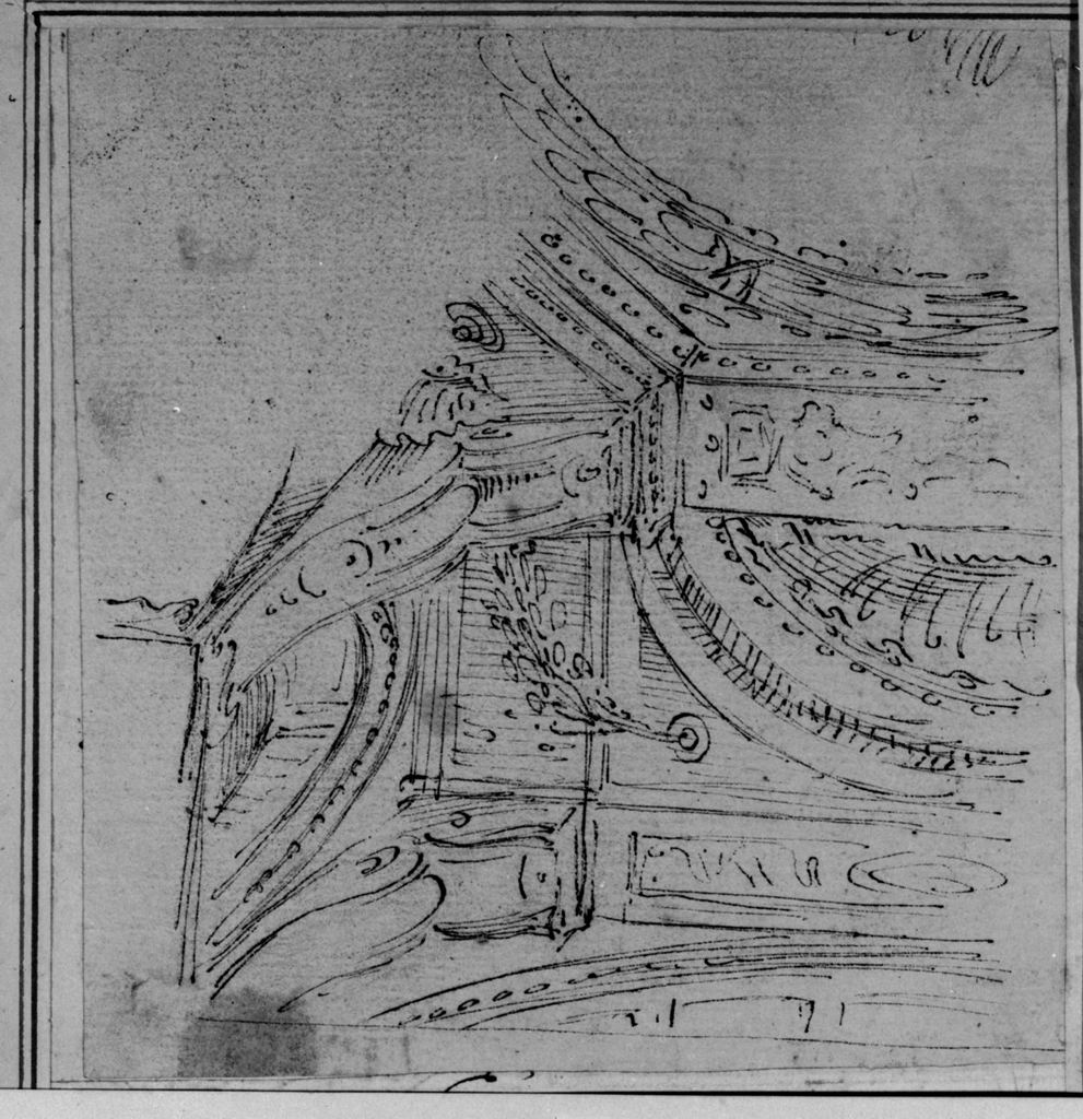 quadratura architettonica (disegno) di Colonna Angelo Michele (metà sec. XVII)