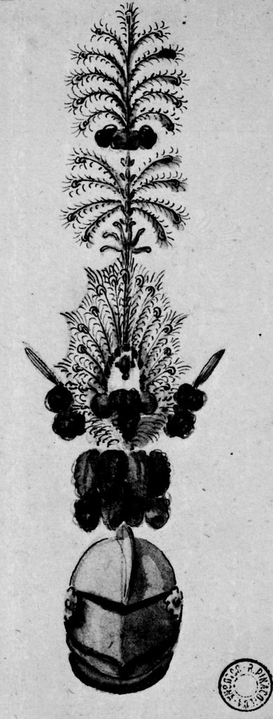 elmo piumato (disegno) - ambito emiliano (seconda metà sec. XVIII)