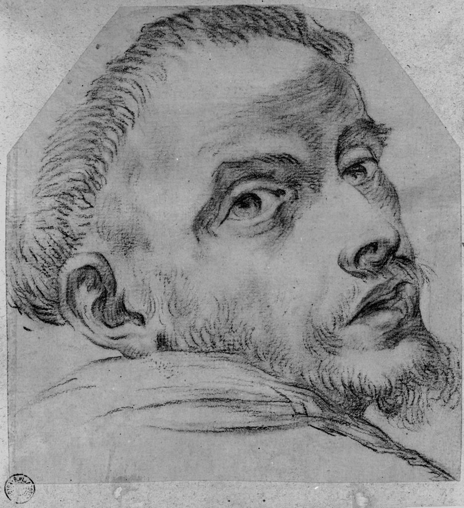 Testa di San Domenico (disegno) - ambito bolognese (secc. XVIII/ XIX)