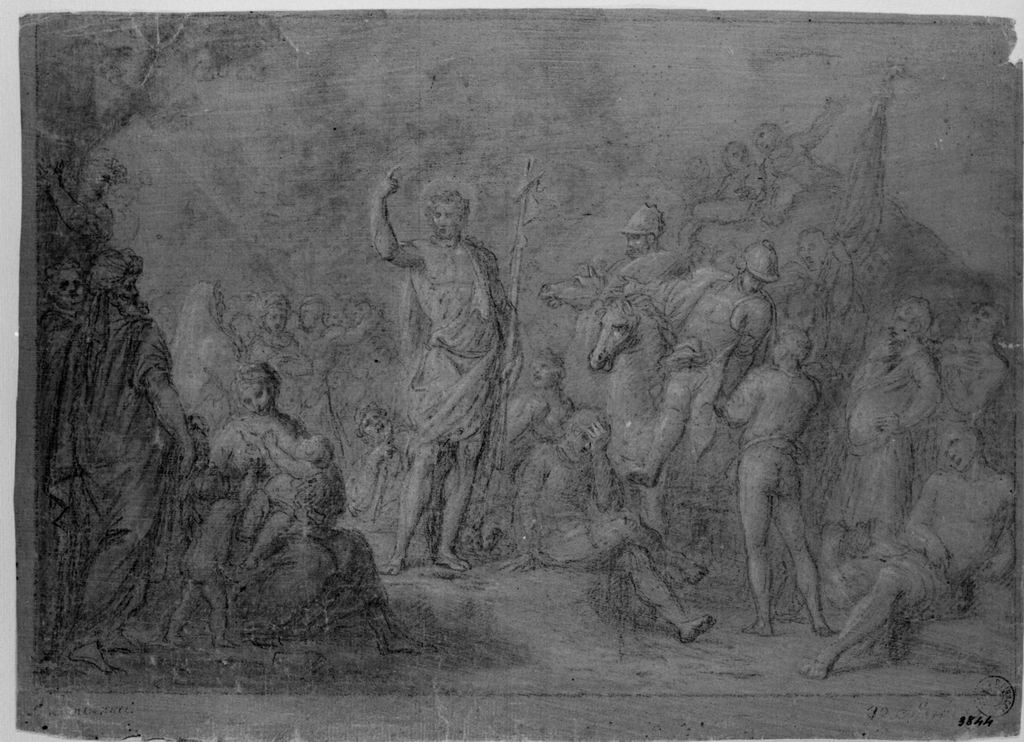 San Giovanni Battista predica nel deserto (disegno) di Benvenuti Pietro (prima metà sec. XIX)