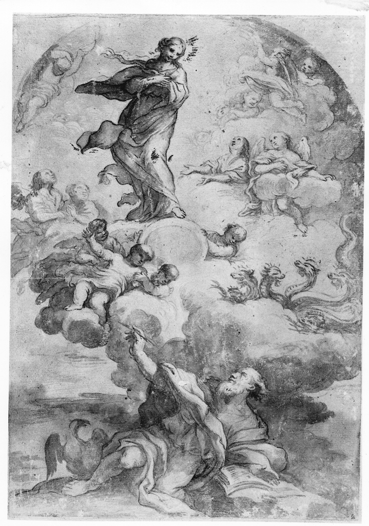 Visione di San Giovanni a Patmos (disegno) di Baldi Lazzaro (sec. XVII)