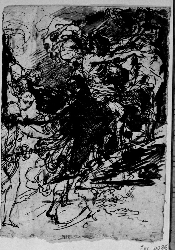 Ratto delle Sabine (?) (disegno) di Angiolini Napoleone (metà sec. XIX)