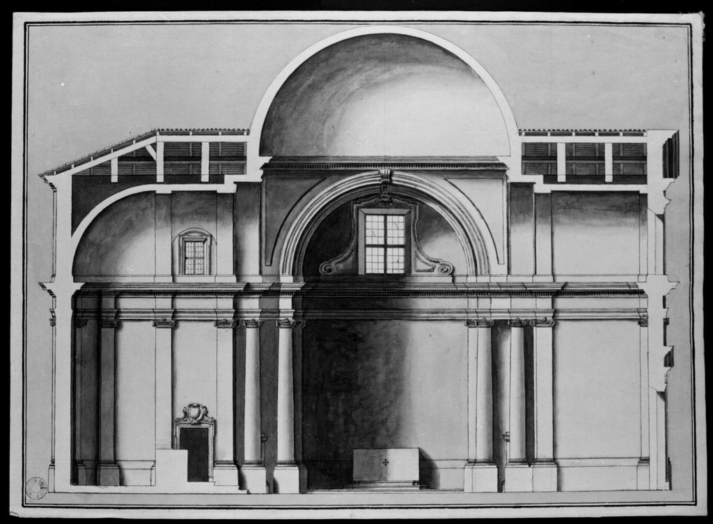 Interno di chiesa (disegno) di Alberoni Marco (sec. XVIII)