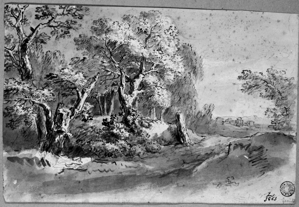 paesaggio (disegno) di Campedelli Ottavio (prima metà sec. XIX)