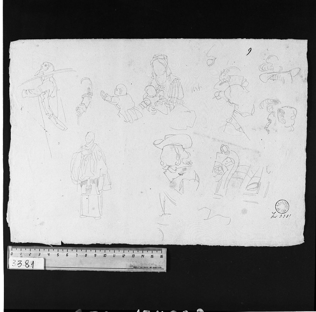 studio di figure (disegno) di Serra Lugi (sec. XIX)