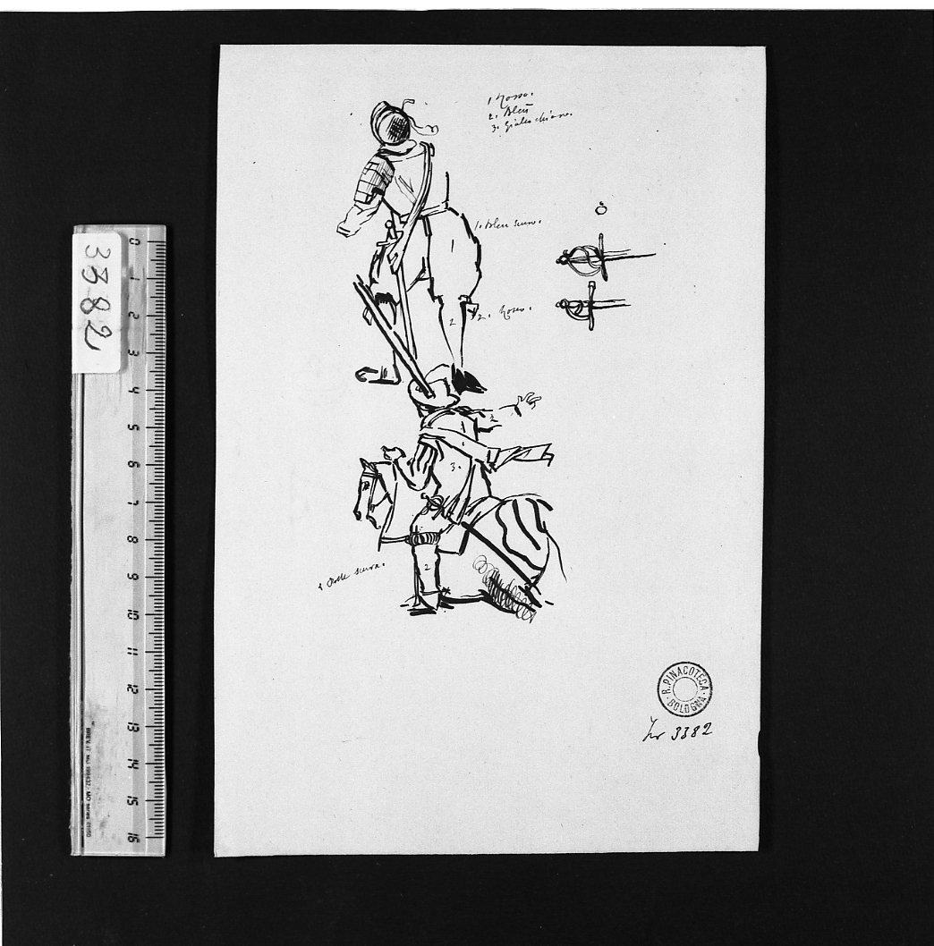 studio di figure (disegno) di Serra Lugi (sec. XIX)