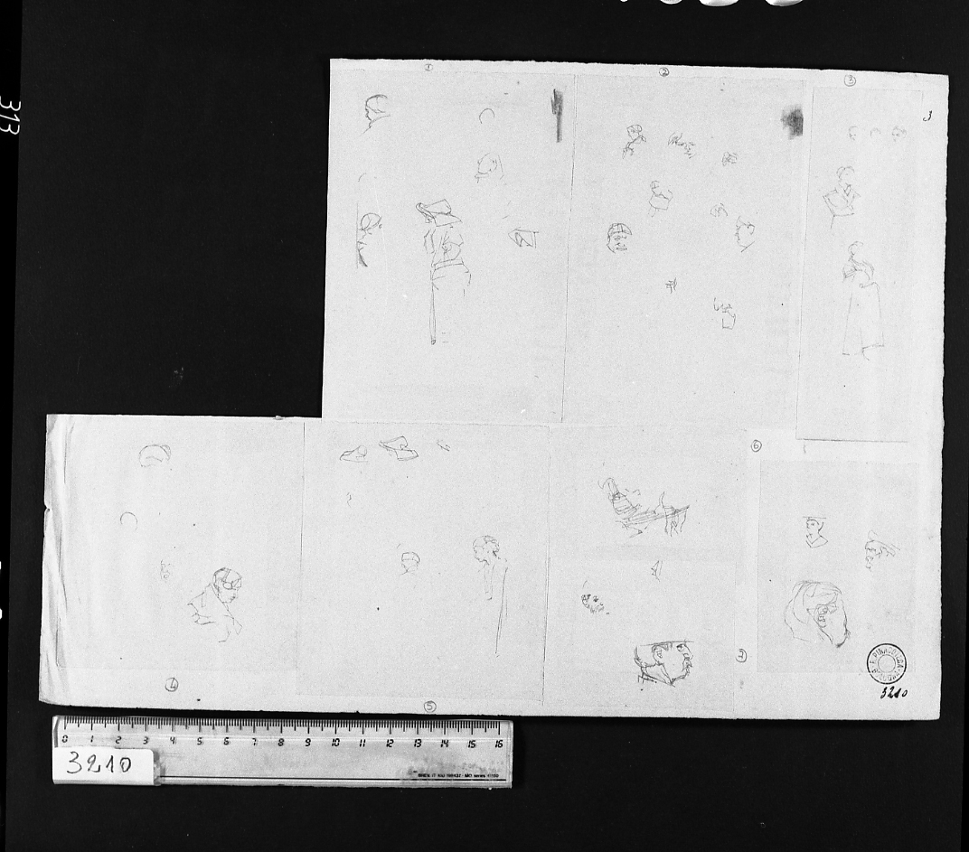 studi di figura (disegno) di Serra Lugi (seconda metà sec. XIX)