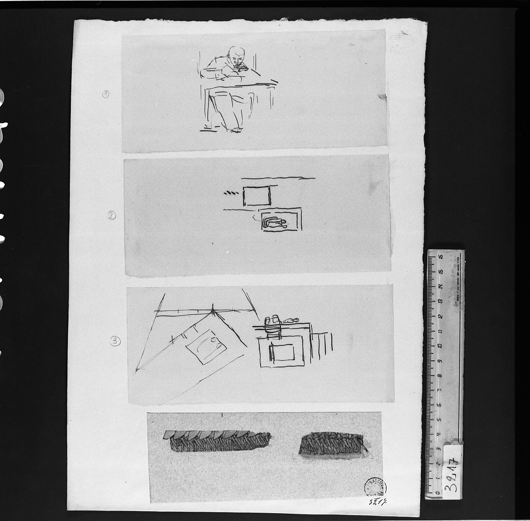 studi di figura (disegno) di Serra Lugi (sec. XIX)