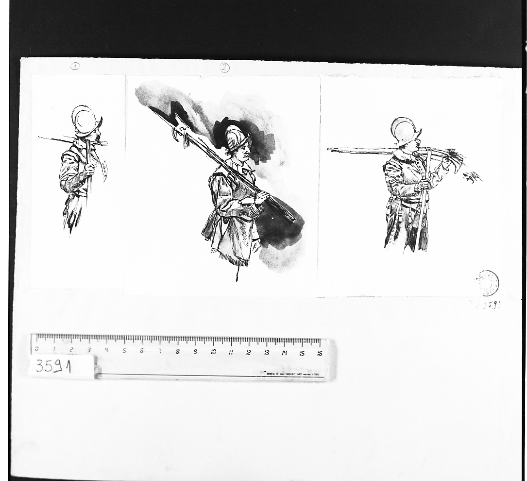 studi di figura (disegno) di Serra Lugi (sec. XIX)