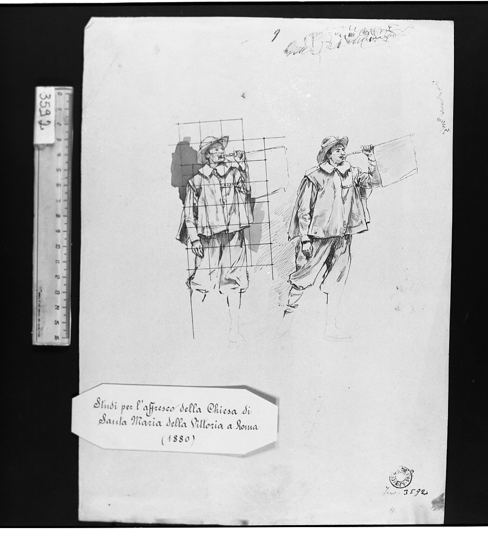 studi di figura (disegno) di Serra Lugi (sec. XIX)