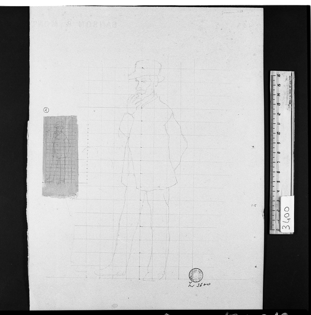 studio di figura (disegno) di Serra Lugi (sec. XIX)