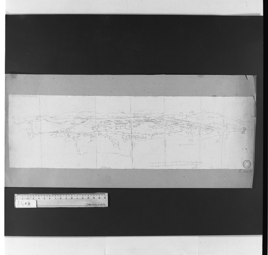 studio di veduta (disegno) di Serra Lugi (sec. XIX)