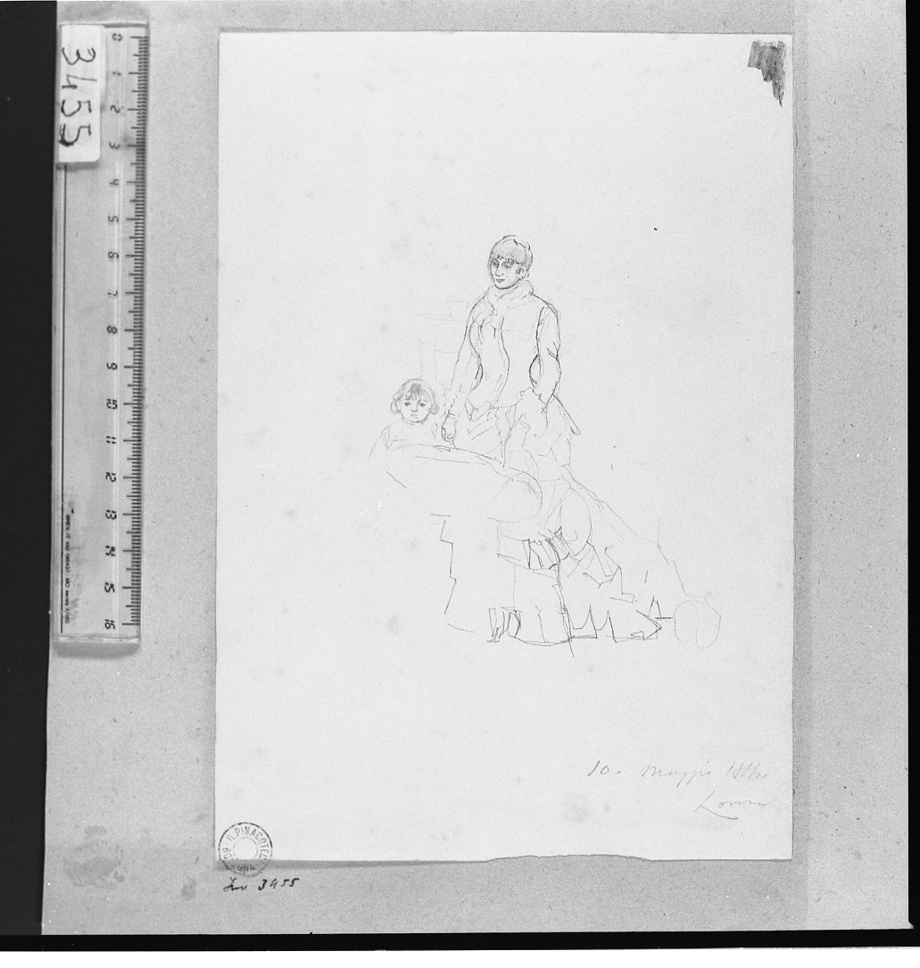 studio per il ritratto della signora Deserti (disegno) di Serra Lugi (sec. XIX)