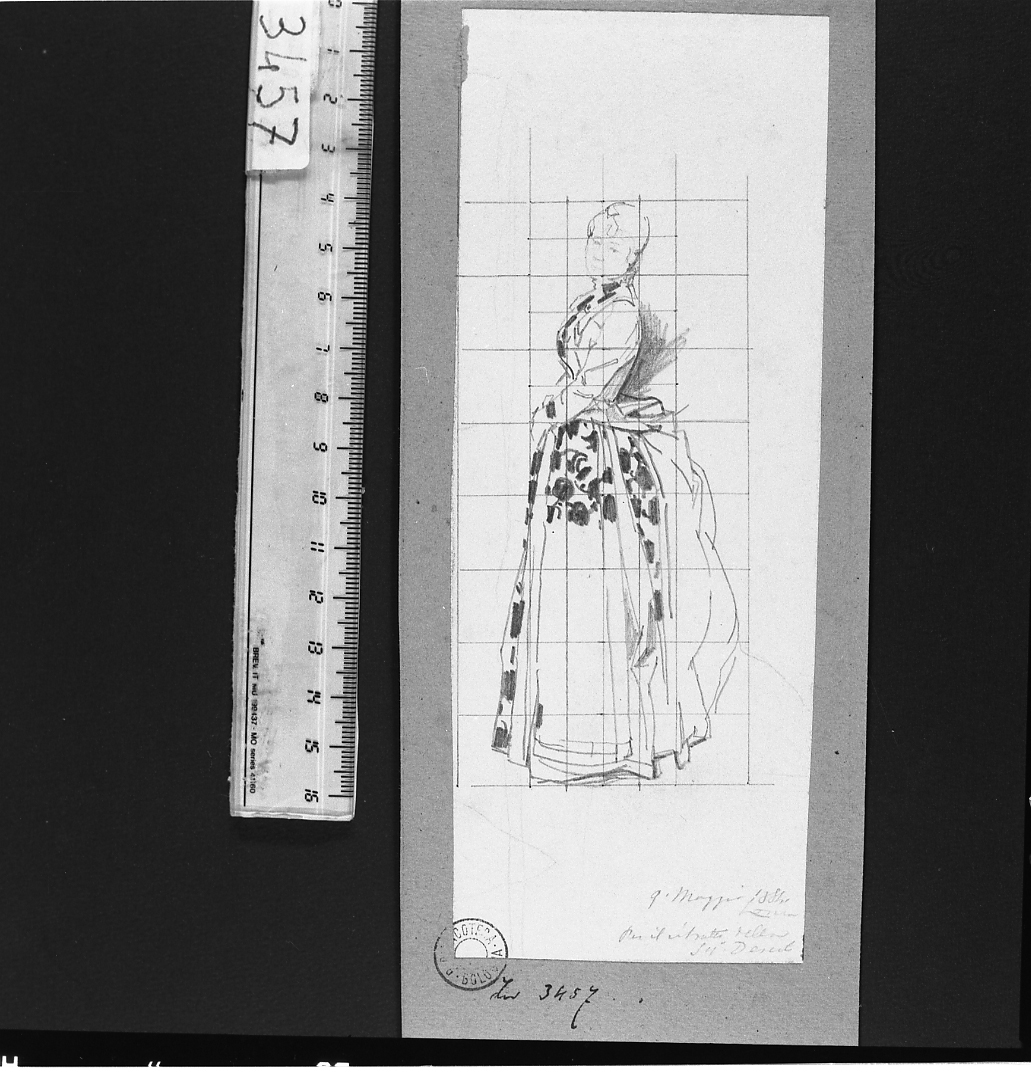 studio per il ritratto della signora Deserti (disegno) di Serra Lugi (sec. XIX)