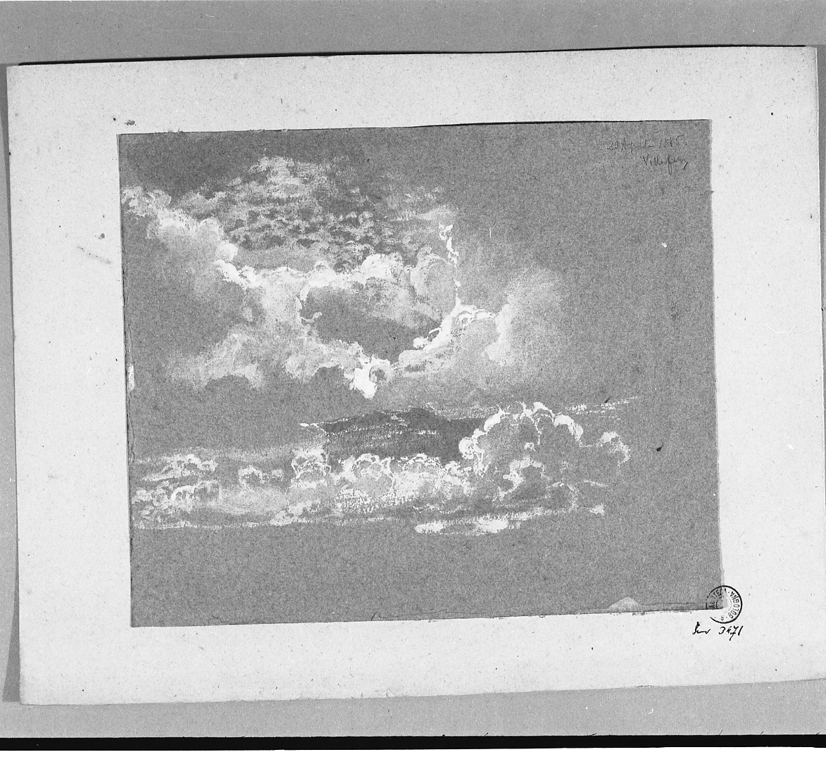 studio di veduta (disegno) di Serra Lugi (sec. XIX)