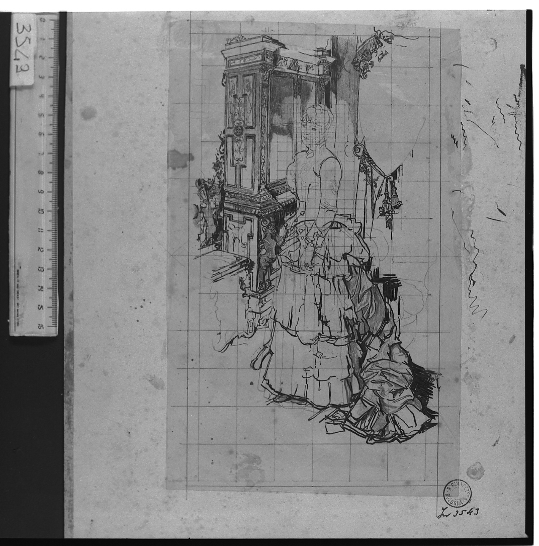 studio per il ritratto della signora Deserti (disegno) di Serra Lugi (sec. XIX)